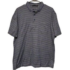 BUGATCHI Striped Polo Pocket Shirt Atoll (Blue/Gray) Size XL EUC  #0388-DS
